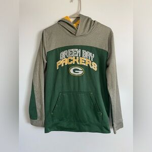 Green Bay Packers Green and Gray Hoodie NFL Team Apparel size youth XL